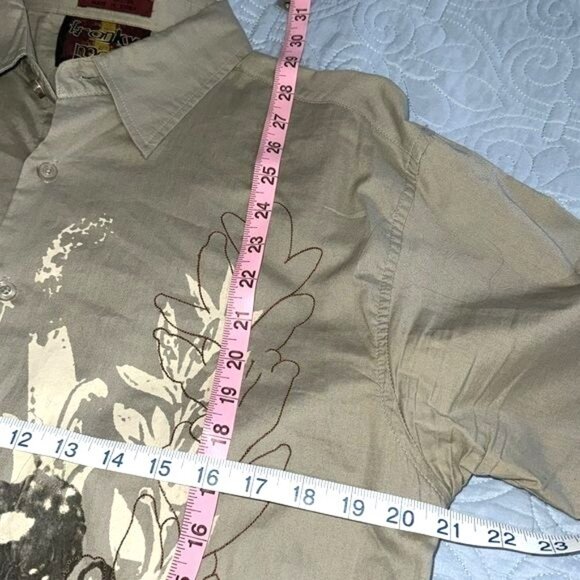 Franky Max Mens Cotton Button-Up Shirt Embroidered & Printed Design Made In Kore - Picture 6 of 6